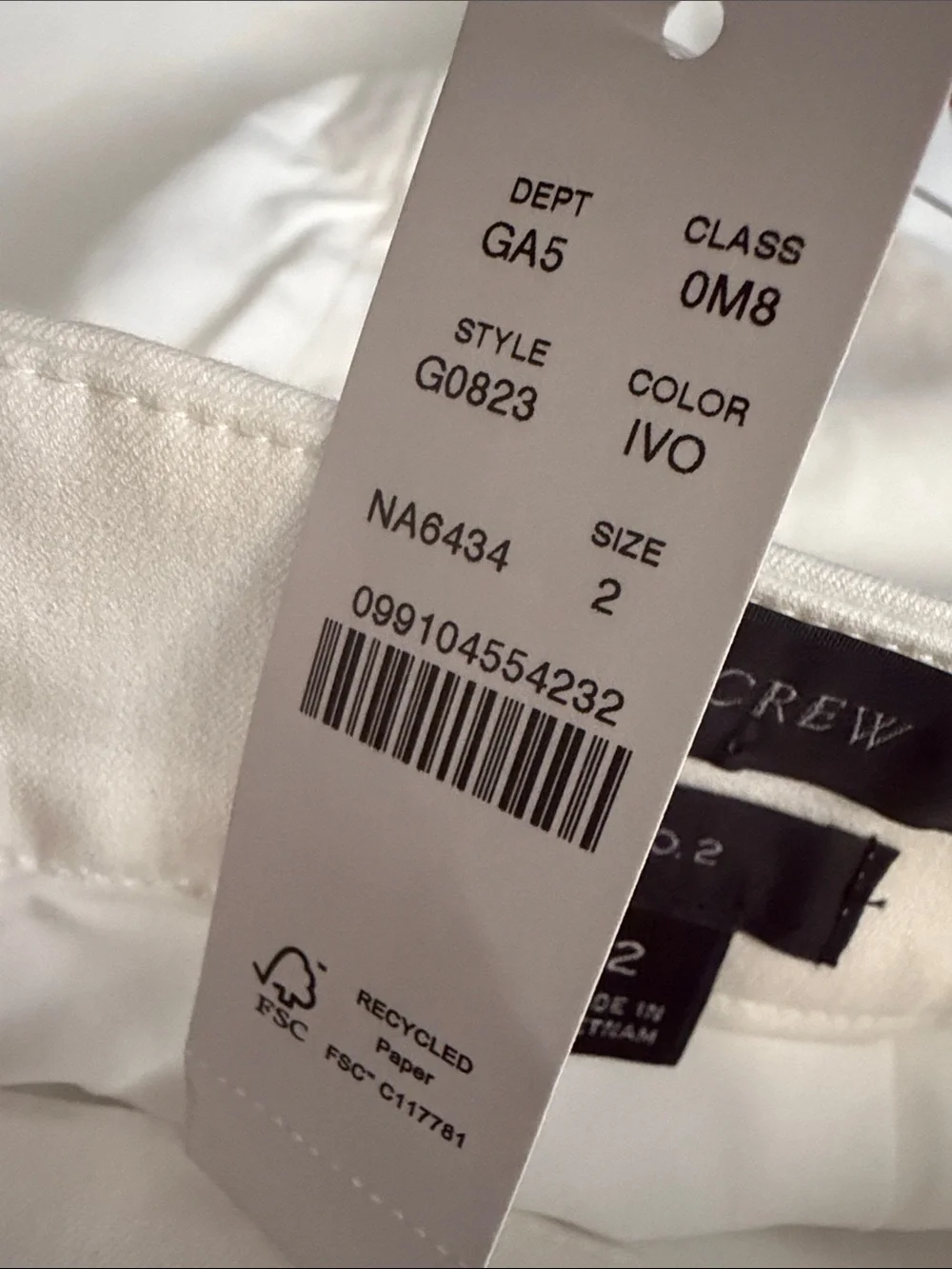 J. CREW Off White Pencil Skirt Stretch Work Party Preppy Classic No. 2